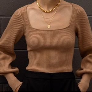Oak + Fort square neck sweater